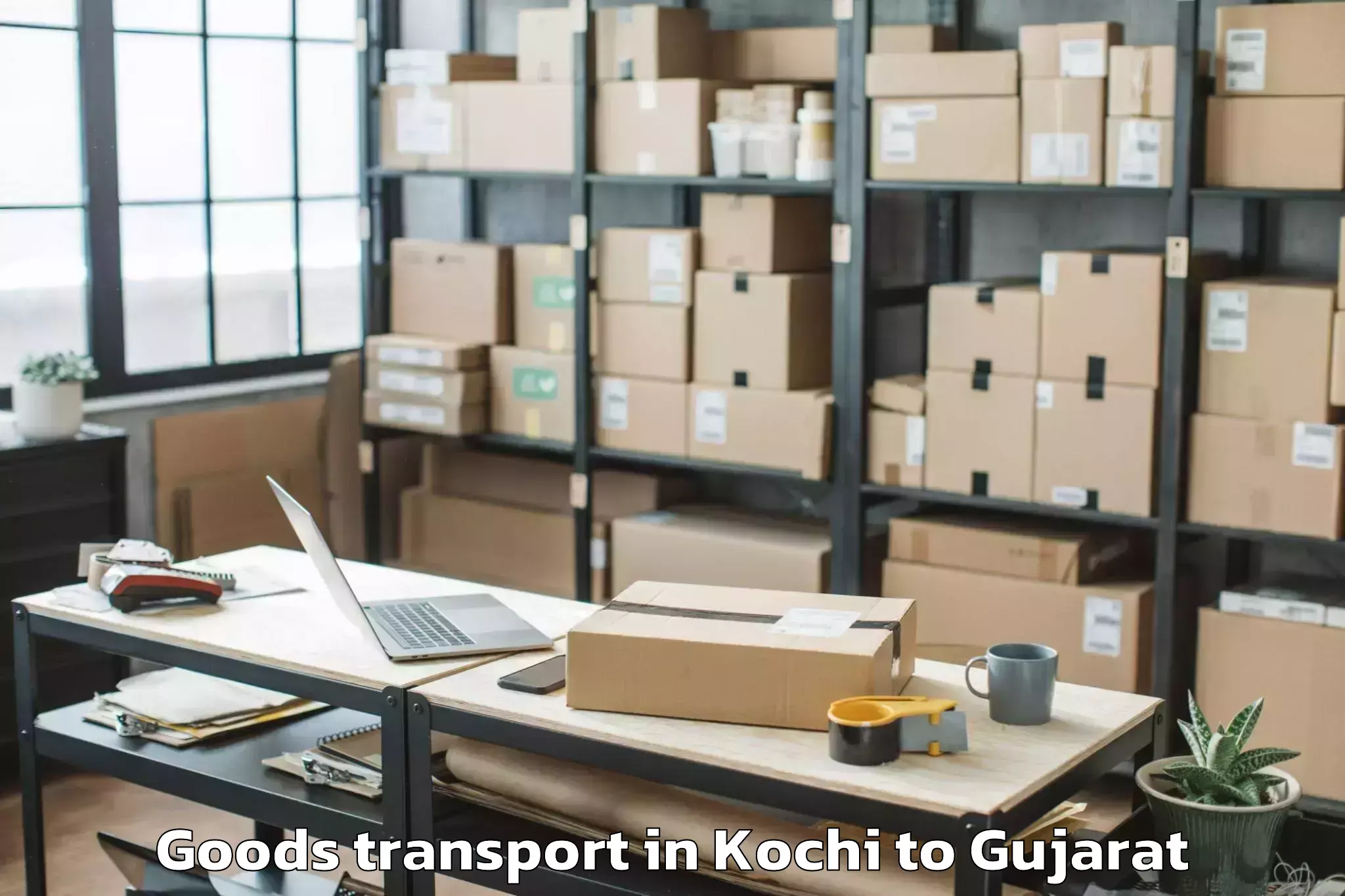 Affordable Kochi to Killa Pardi Goods Transport